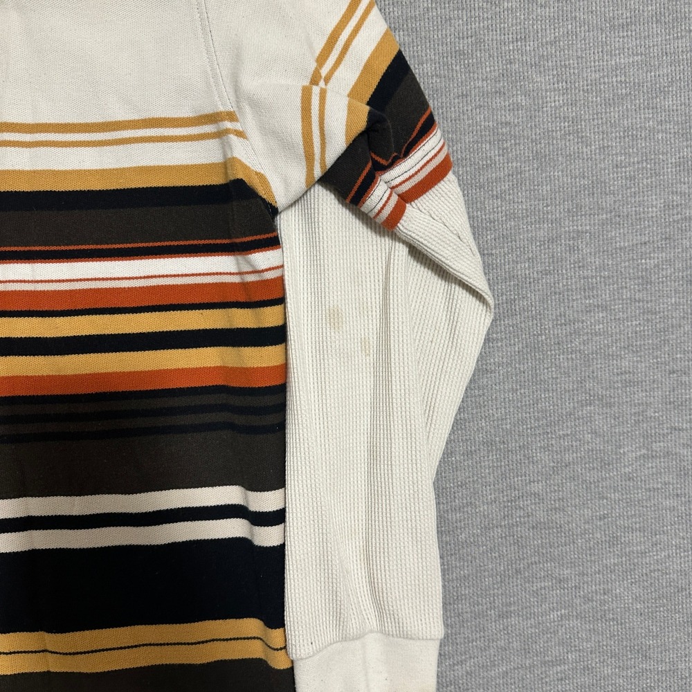 Karl Kani Gold Striped Long Sleeve Polo Waffle Sleeve Earth Tones Mens 3X - Picture 9 of 12